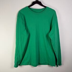 Carhartt T-Shirt Mens Medium Green loose Fit Long Sleeve logo